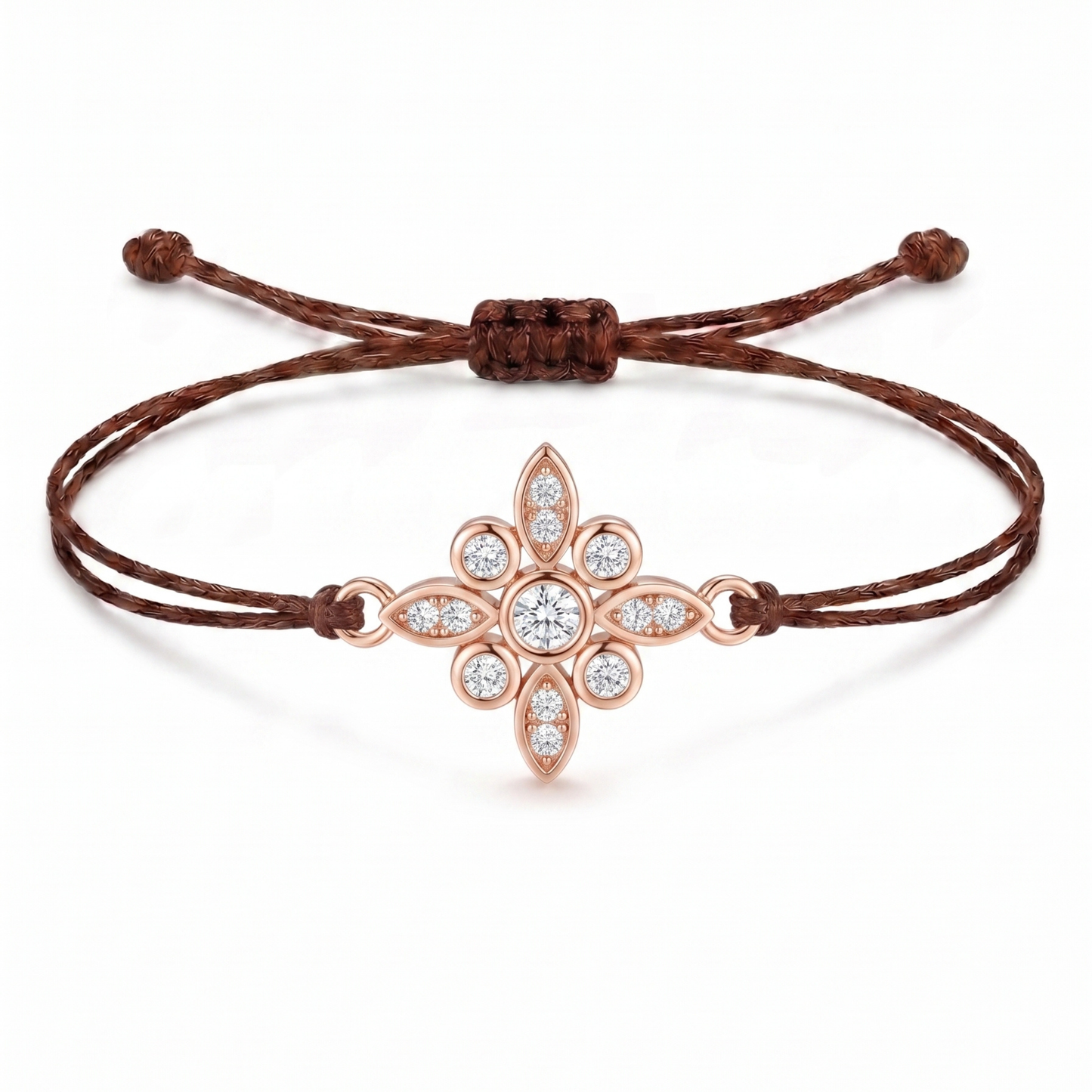 Floral Charm Cord Bracelet