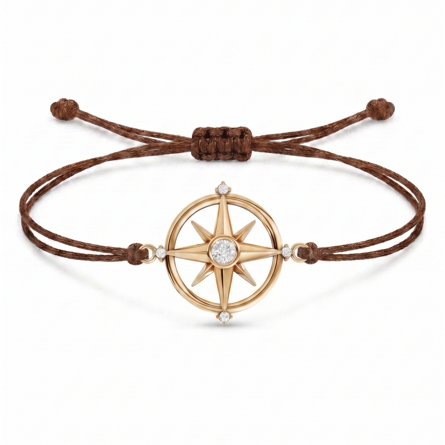Compass Charm Cord Bracelet