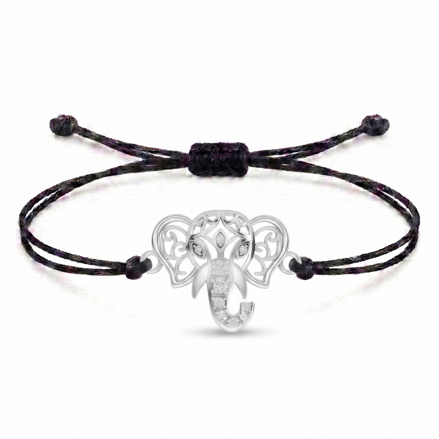 Regal Ganesha Charm Cord Bracelet