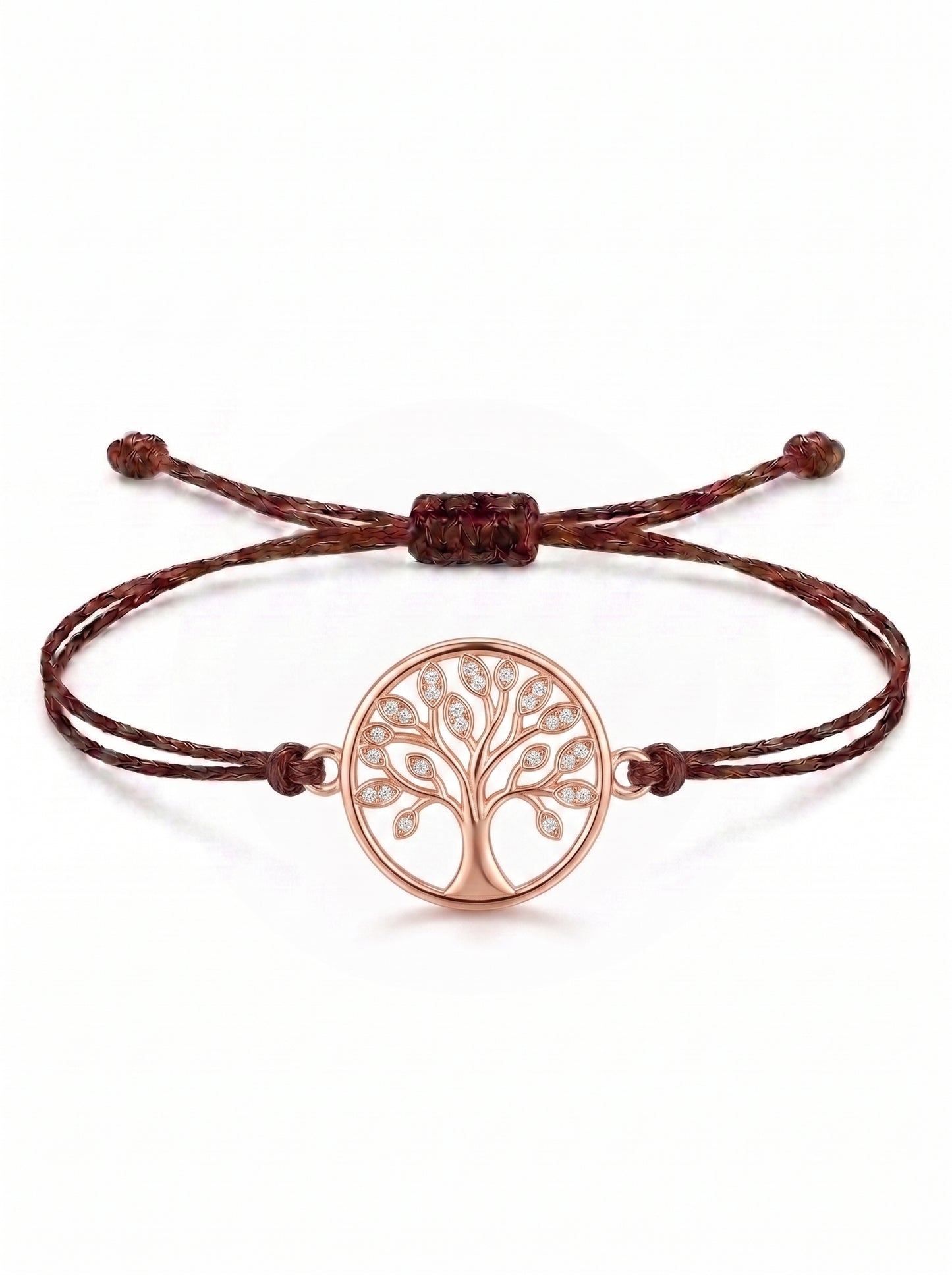Circle Tree of Life Charm Cord Bracelet