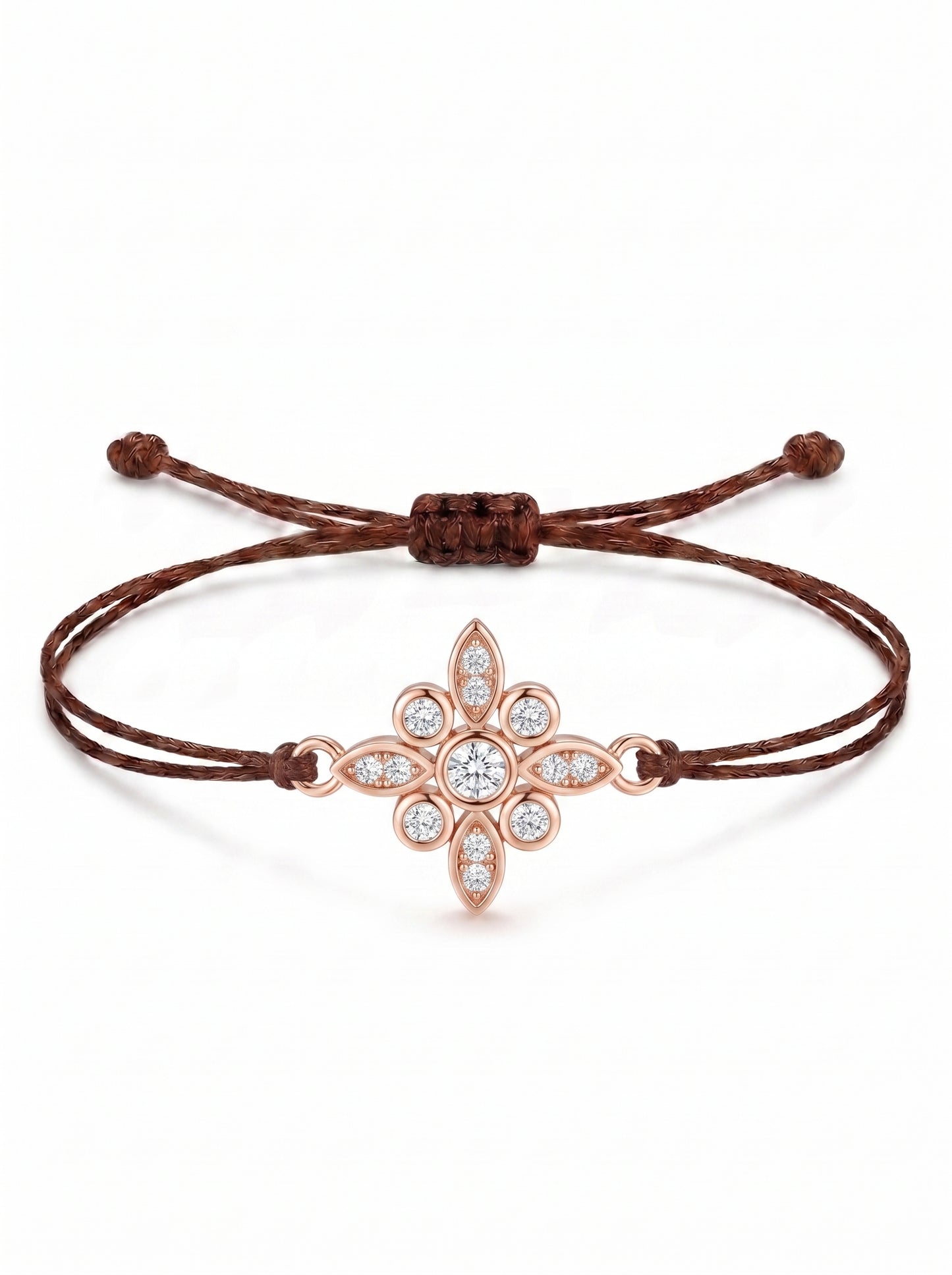 Floral Charm Cord Bracelet