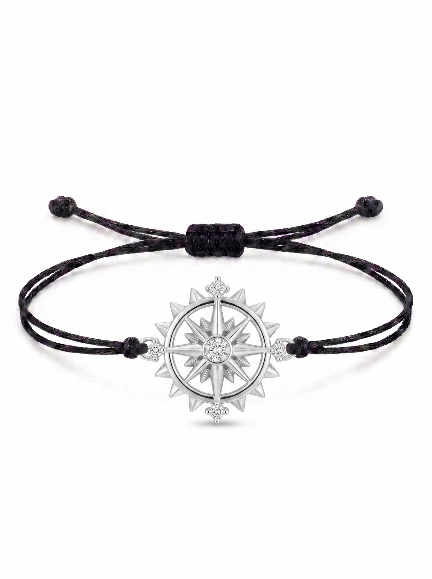 Sun Compass Charm Cord Bracelet
