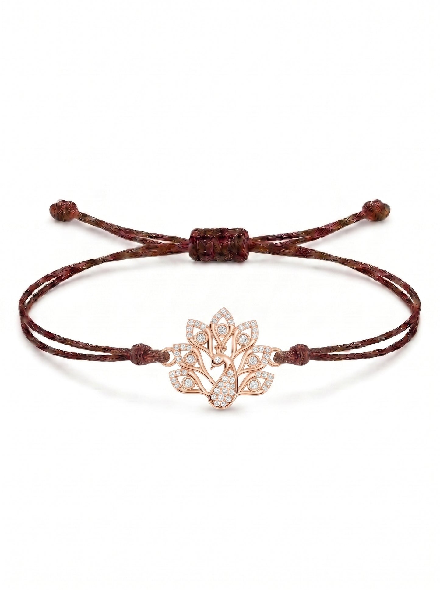 Peacock Charm Cord Bracelet