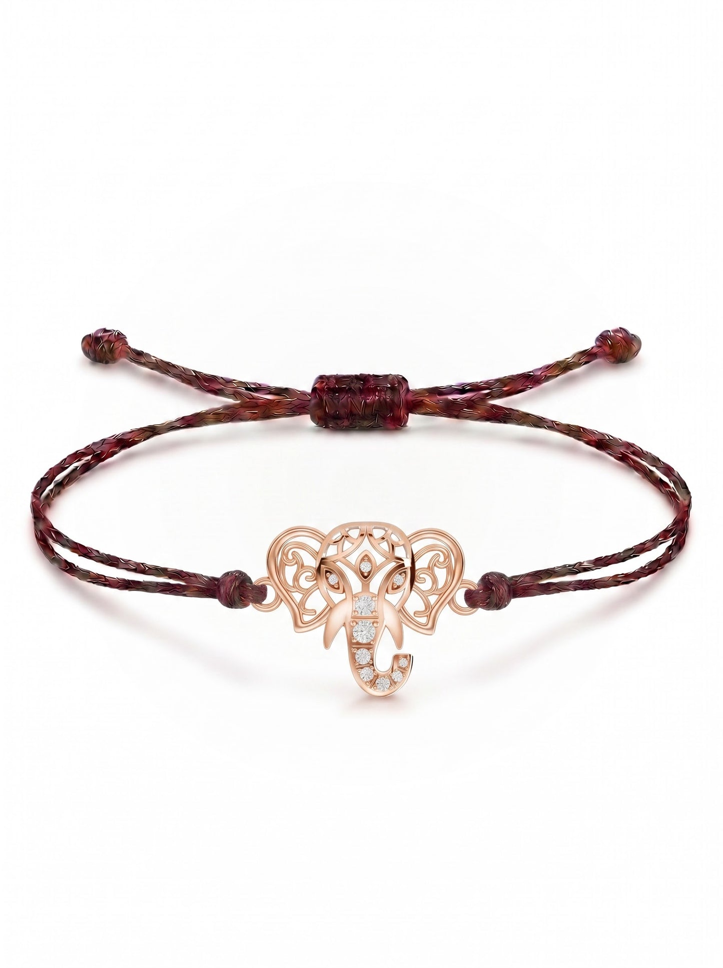 Regal Ganesha Charm Cord Bracelet