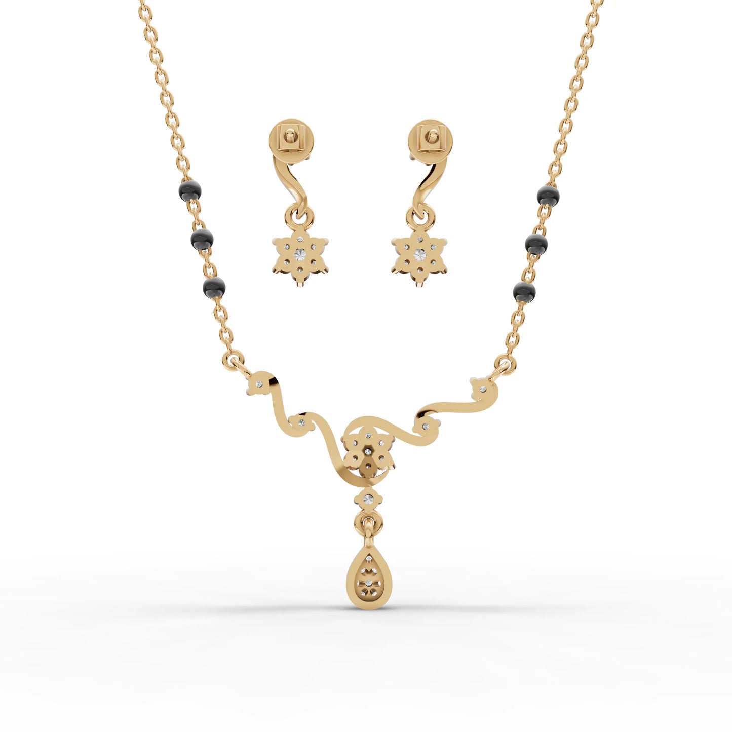 Classic V-Shape Moissanite Diamond Mangalsutra Set