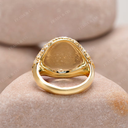 Round Cut Colorless Engagement Ring