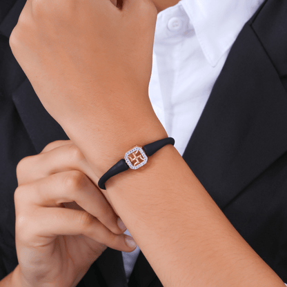 Swastik Emblem Charm Rakhi Bracelet