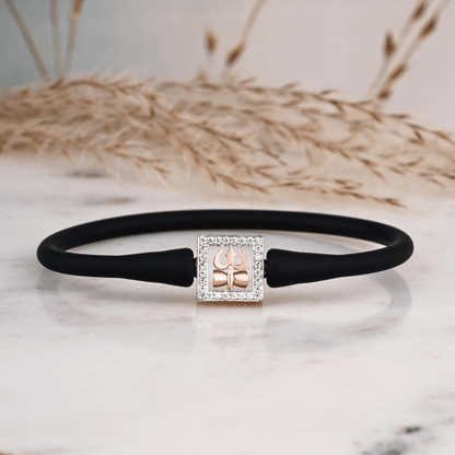 Trishula Charm Silicon Belt Rakhi Bracelet