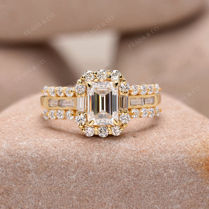 Round, Emerald, Baguette Cut Colorless Engagement Ring