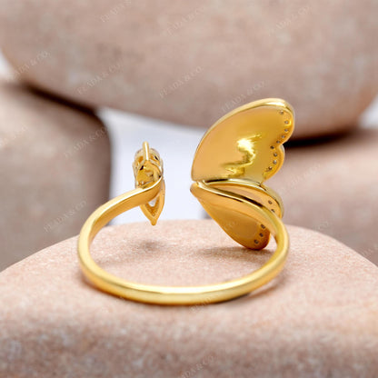 Round, Pear  Premium Butterfly Fashion Ring