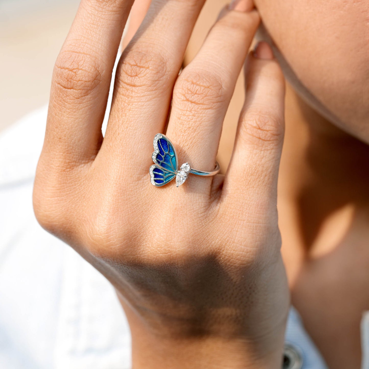 Round, Pear  Premium Butterfly Fashion Ring