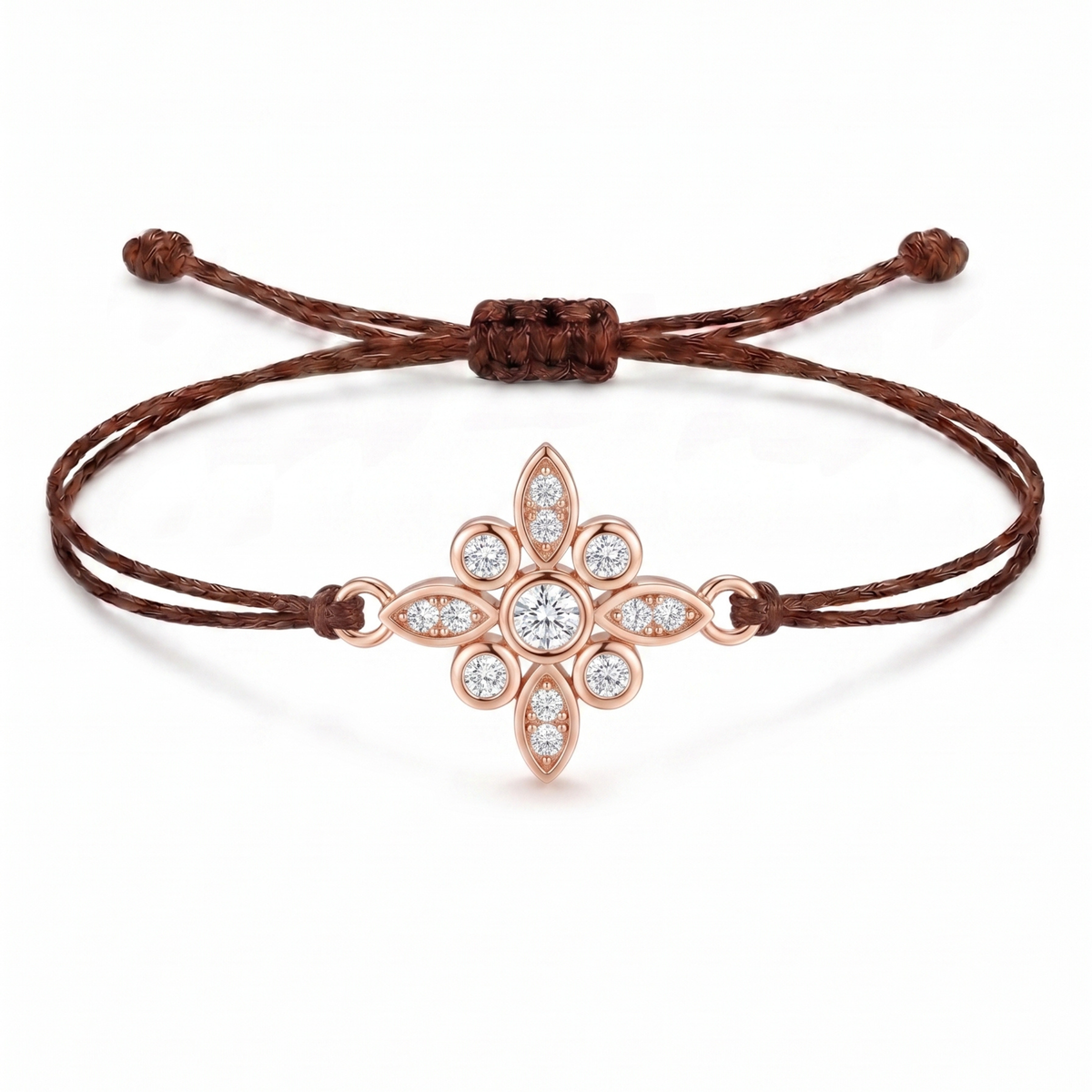 Floral Charm Cord Bracelet