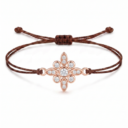 Floral Charm Cord Bracelet