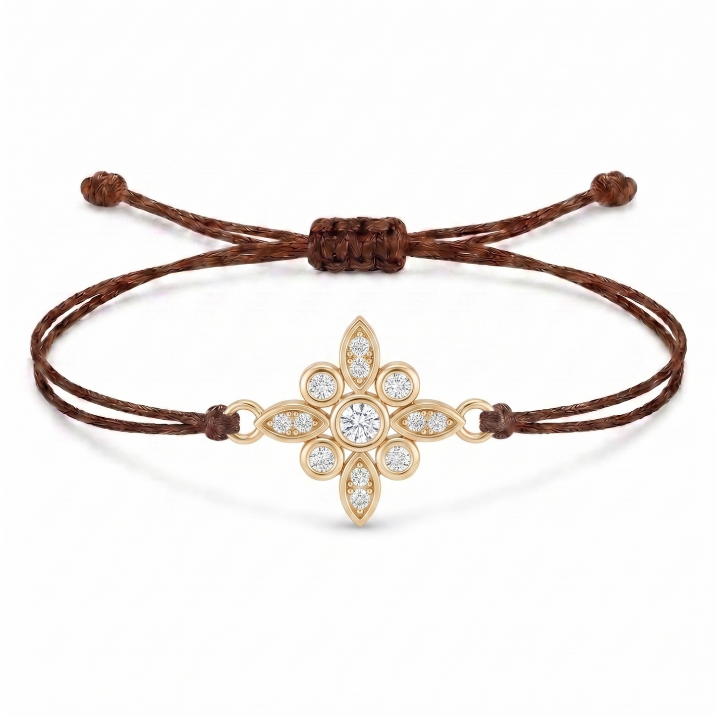 Floral Charm Cord Bracelet