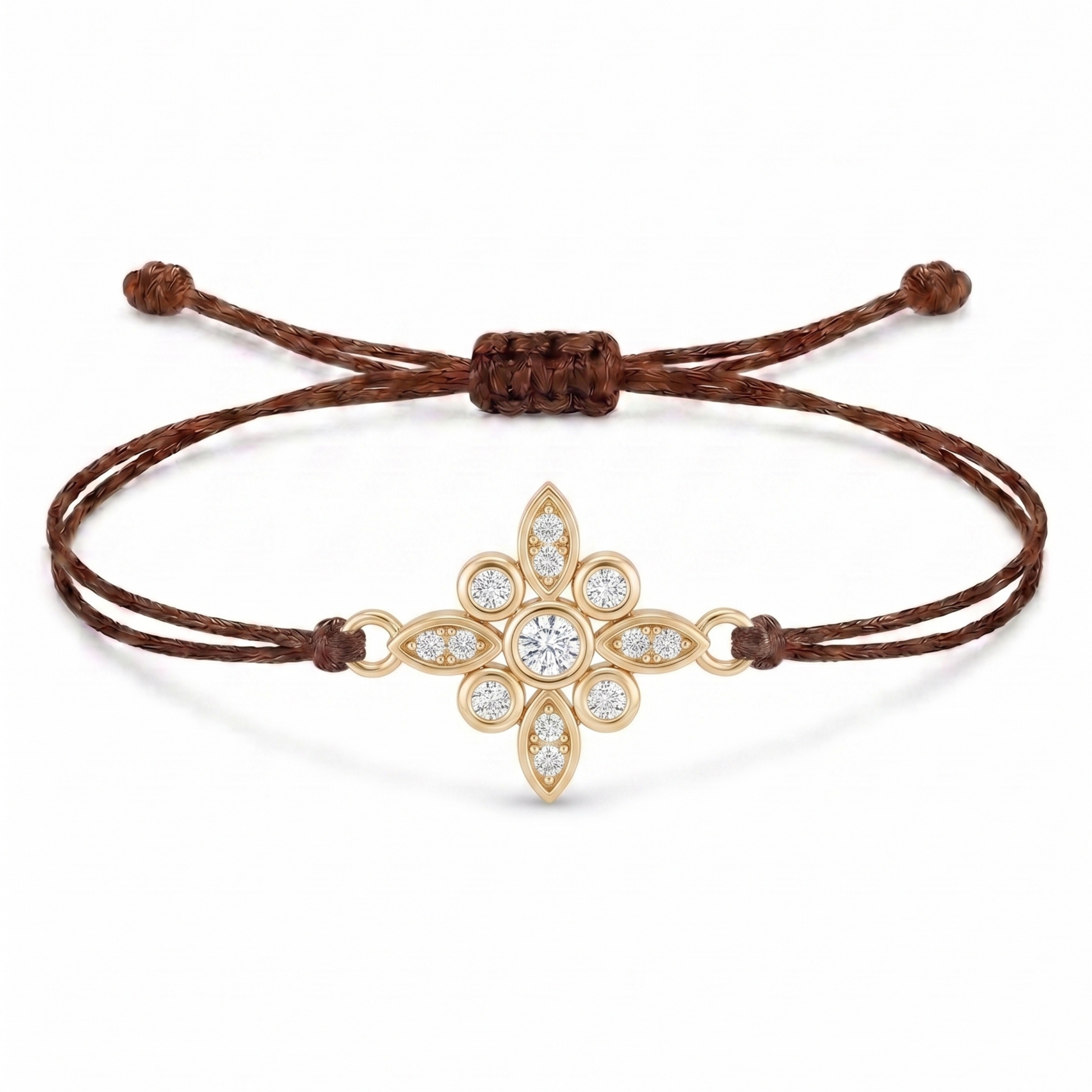 Floral Charm Cord Bracelet