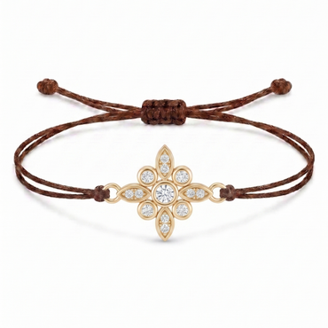 Floral Charm Cord Bracelet