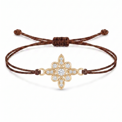 Floral Charm Cord Bracelet