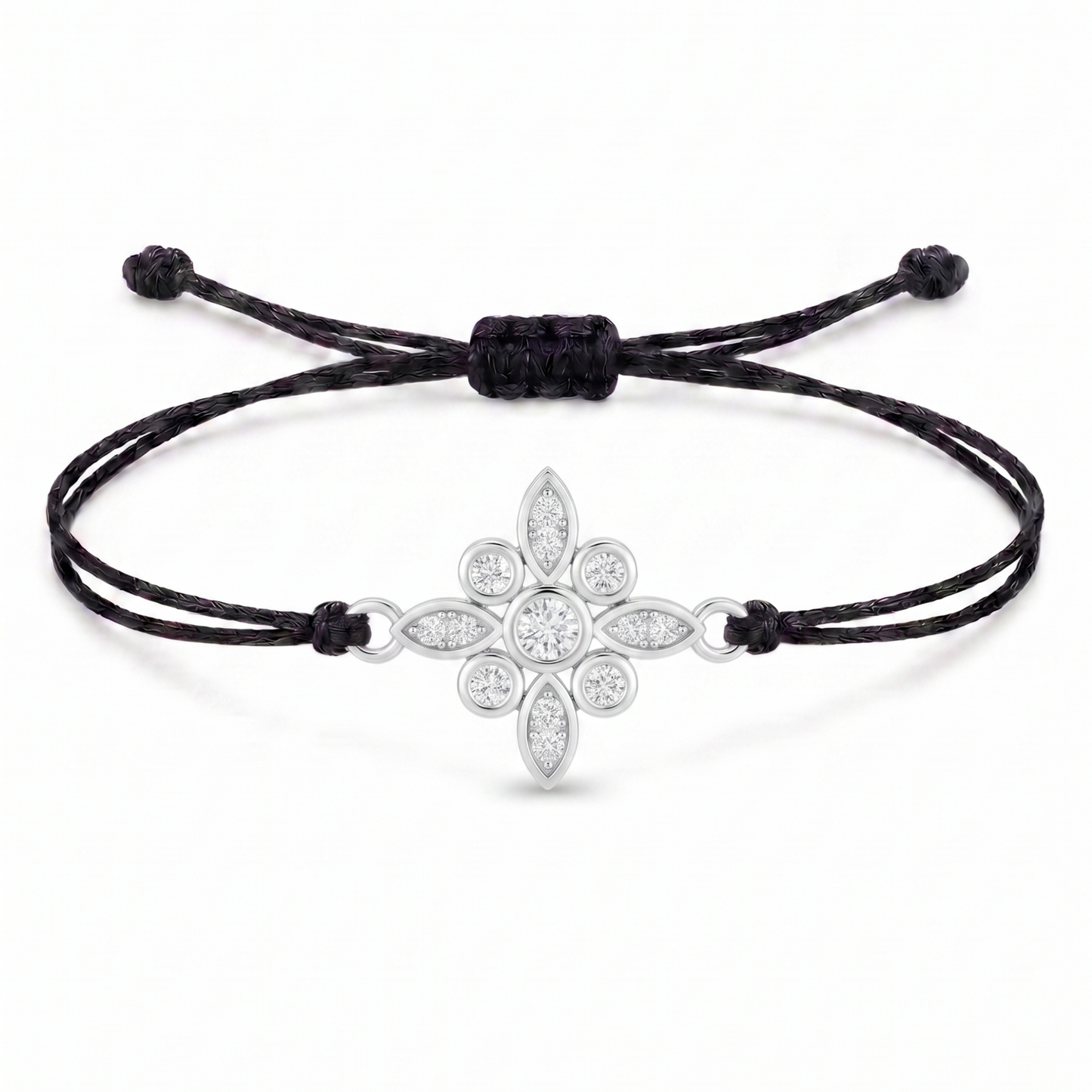 Floral Charm Cord Bracelet