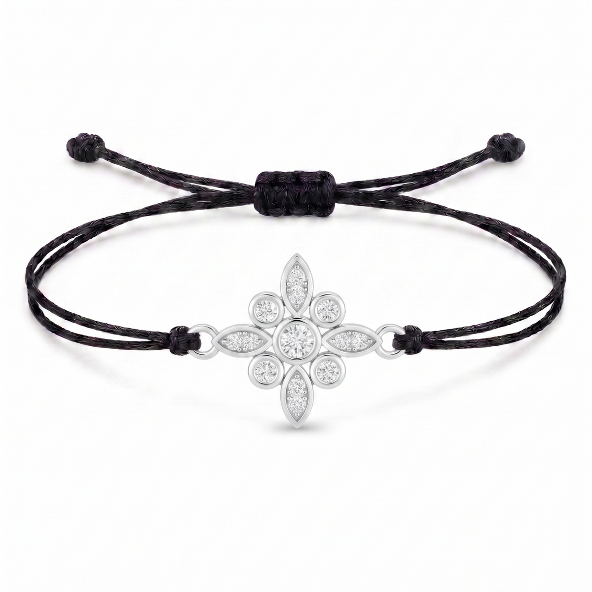 Floral Charm Cord Bracelet