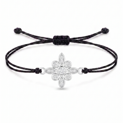 Floral Charm Cord Bracelet