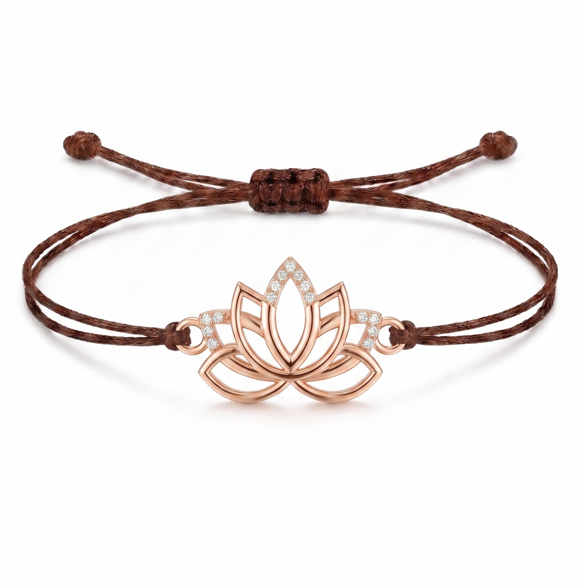 Lotus Charm Cord Bracelet