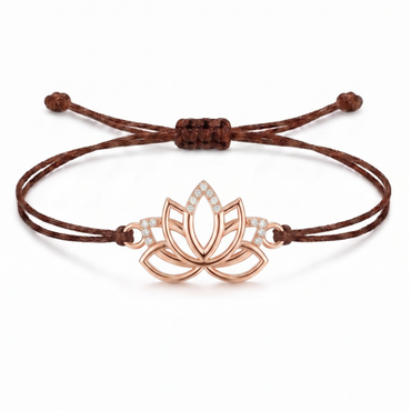Lotus Charm Cord Bracelet