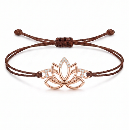 Lotus Charm Cord Bracelet