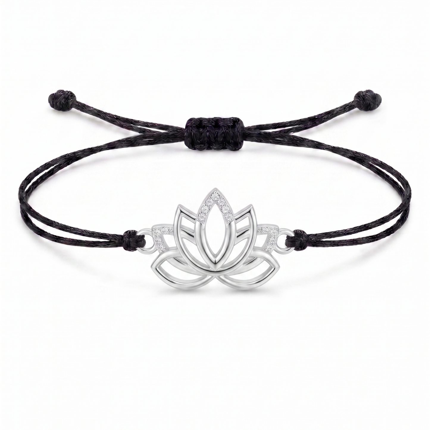Lotus Charm Cord Bracelet