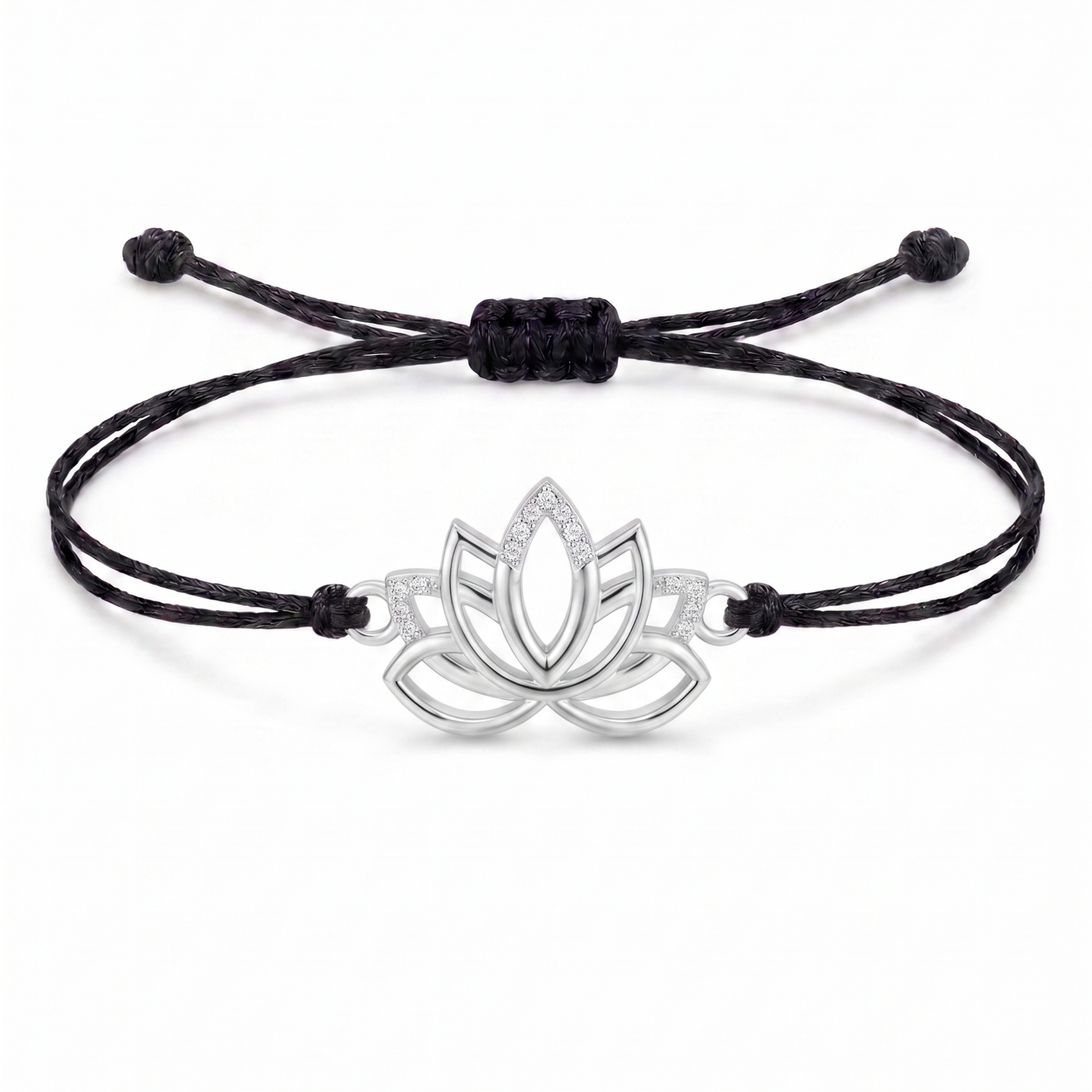 Lotus Charm Cord Bracelet