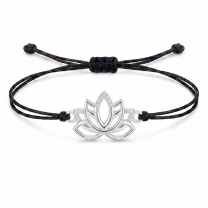 Lotus Charm Cord Bracelet