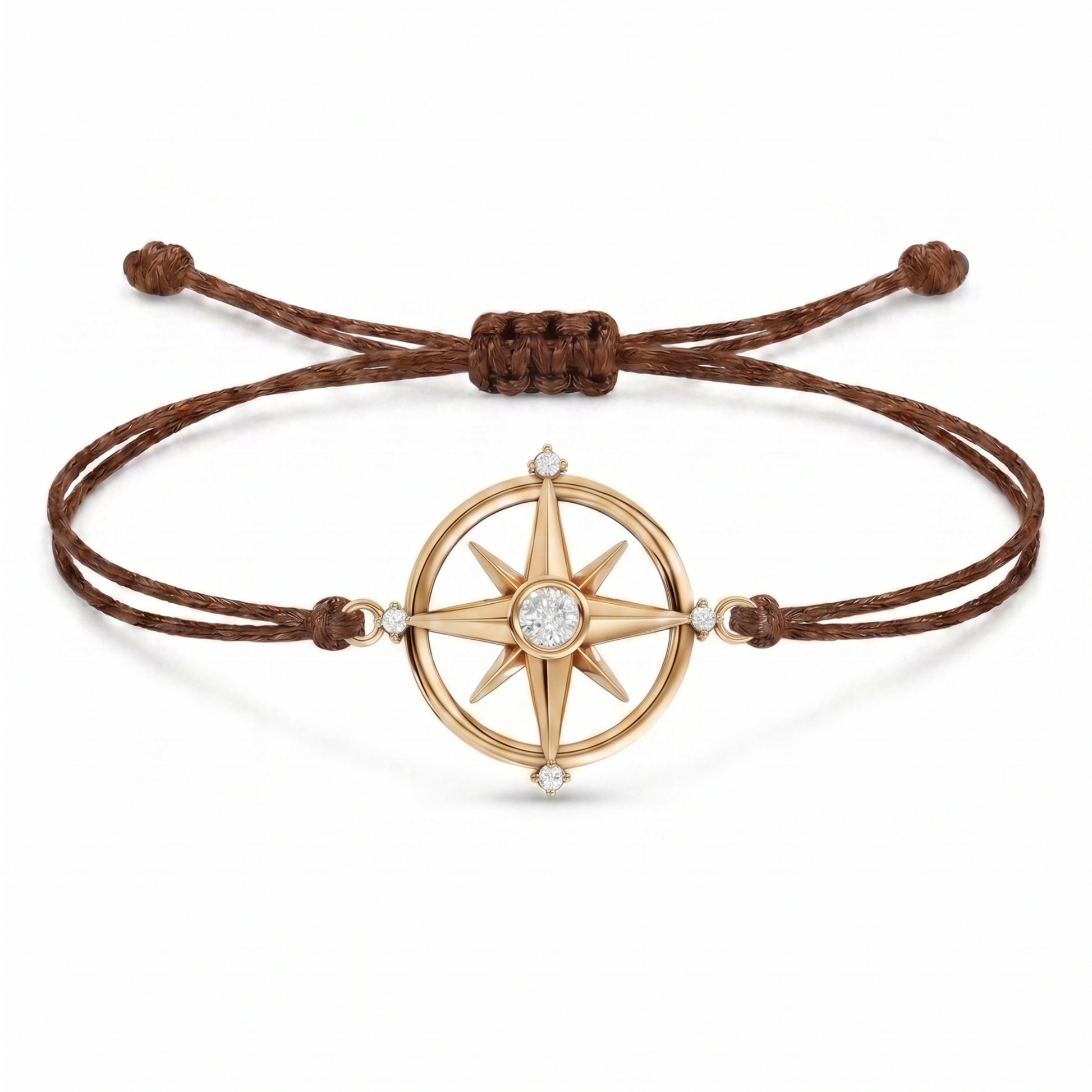 Compass Charm Cord Bracelet