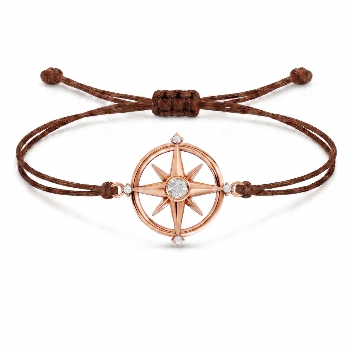Compass Charm Cord Bracelet