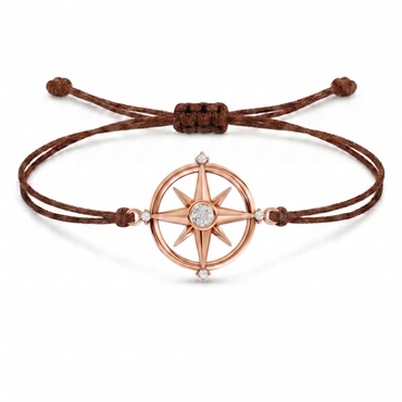 Compass Charm Cord Bracelet