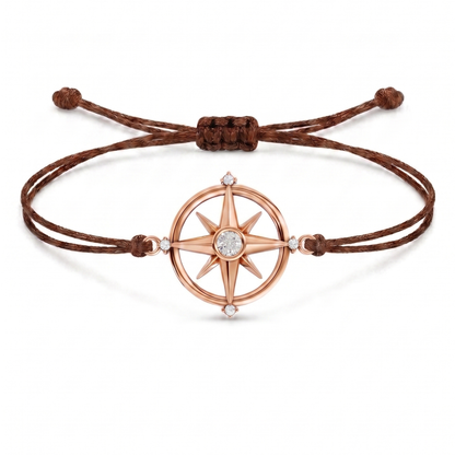 Compass Charm Cord Bracelet