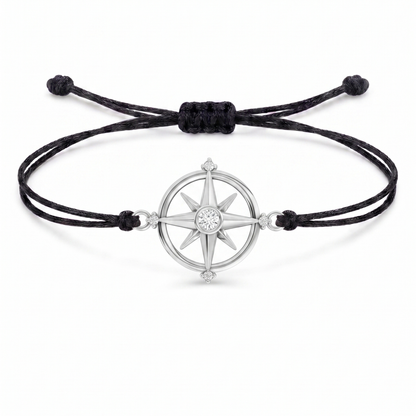 Compass Charm Cord Bracelet