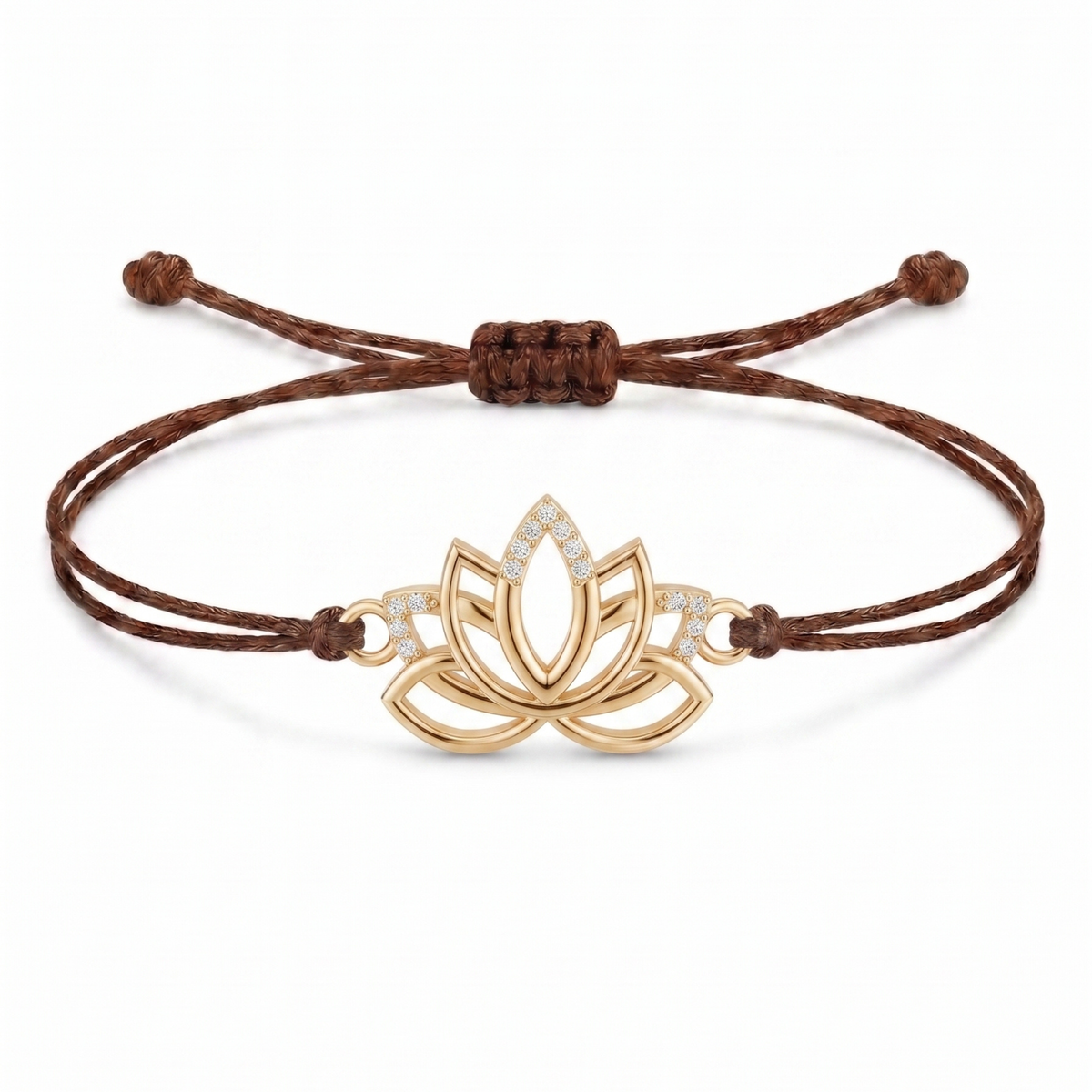 Lotus Charm Cord Bracelet