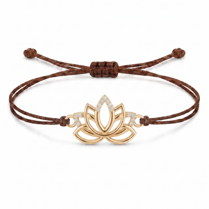 Lotus Charm Cord Bracelet