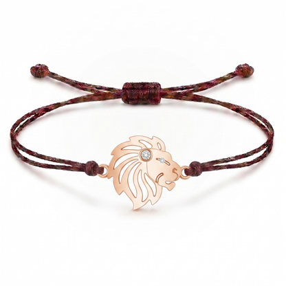 Majestic Lion Charm Cord Bracelet