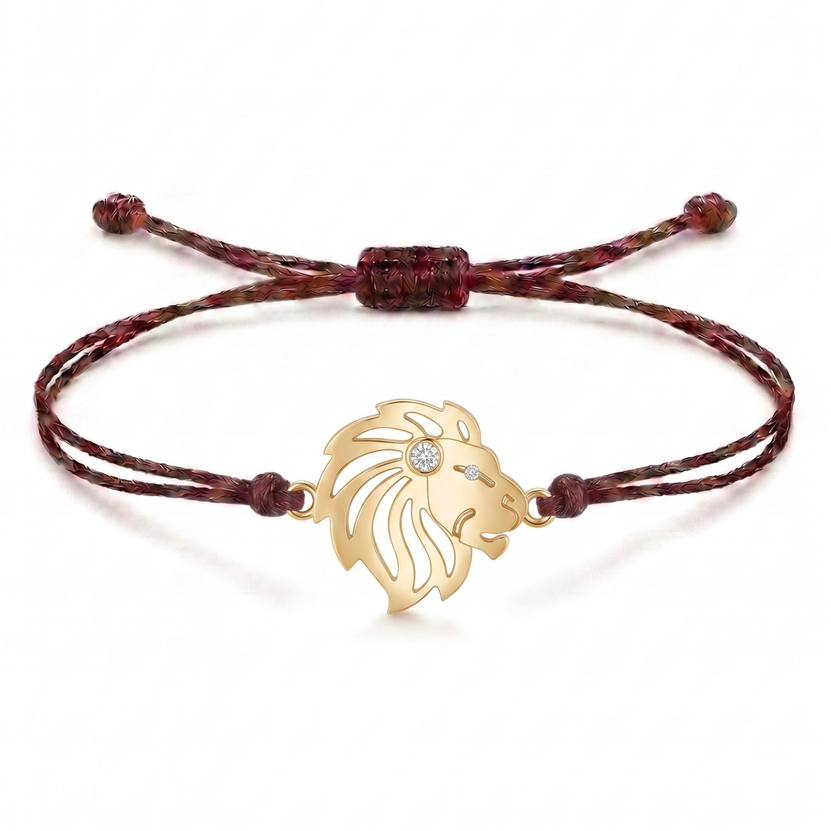 Majestic Lion Charm Cord Bracelet