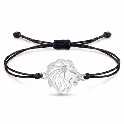 Majestic Lion Charm Cord Bracelet