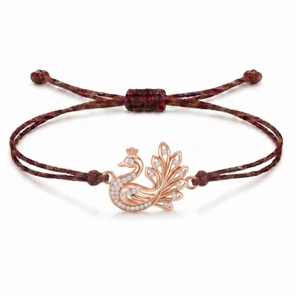 Royal Peacock Charm Cord Bracelet
