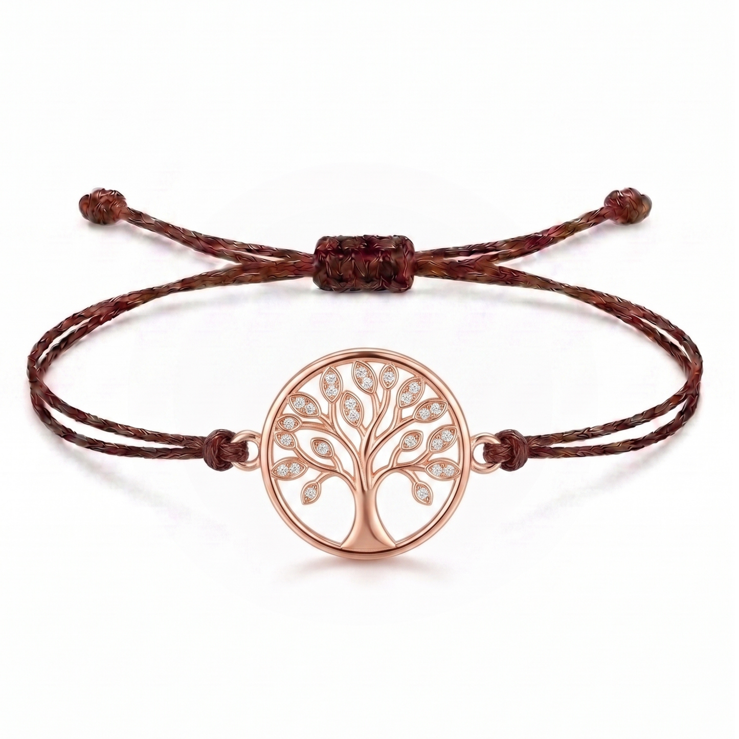 Circle Tree of Life Charm Cord Bracelet