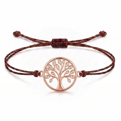 Circle Tree of Life Charm Cord Bracelet