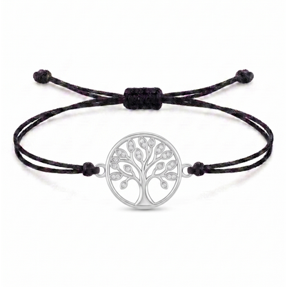 Circle Tree of Life Charm Cord Bracelet