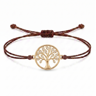 Circle Tree of Life Charm Cord Bracelet