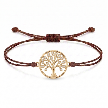 Circle Tree of Life Charm Cord Bracelet