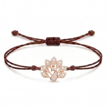 Peacock Charm Cord Bracelet