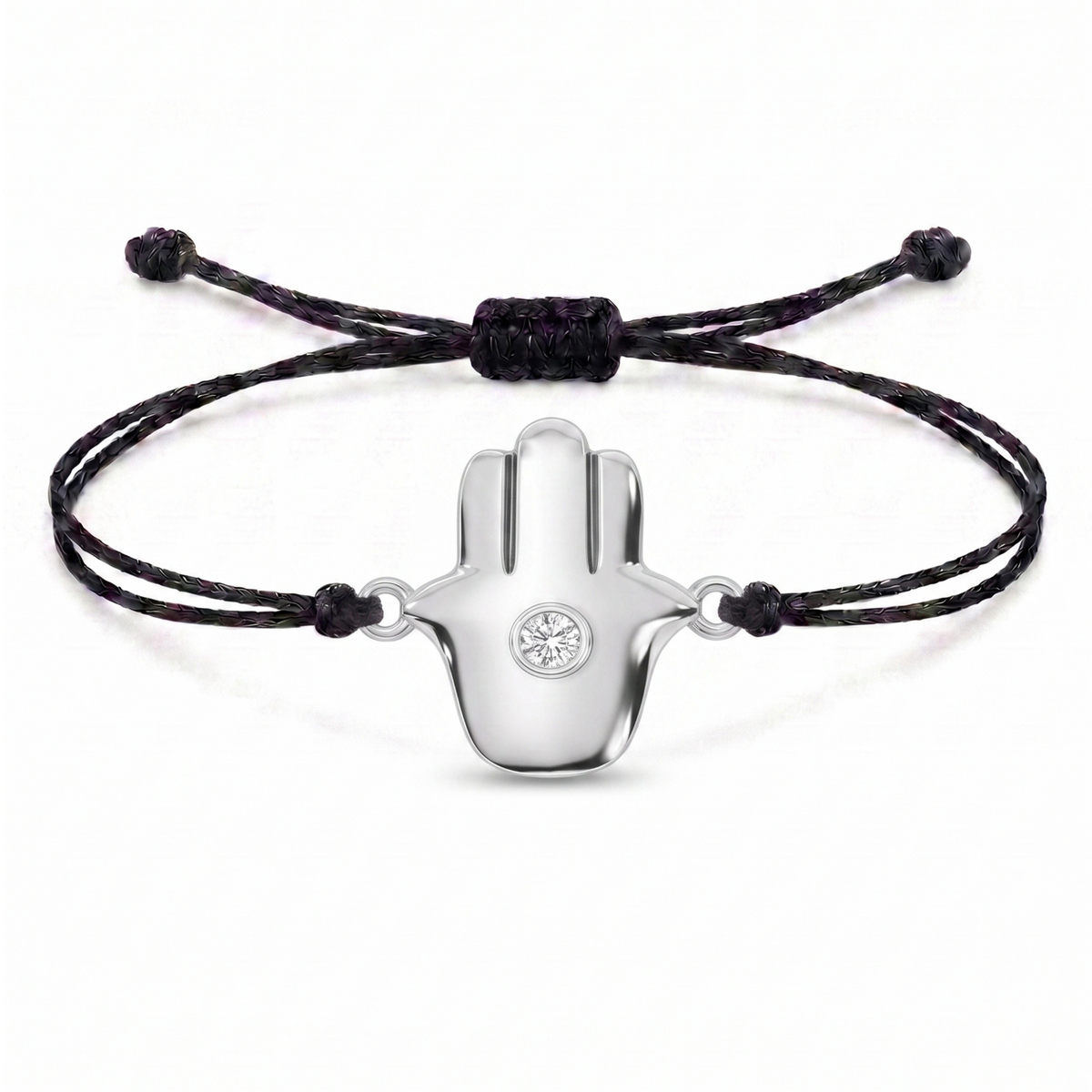 Minimal Hamsa Charm Cord Bracelet