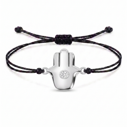 Minimal Hamsa Charm Cord Bracelet
