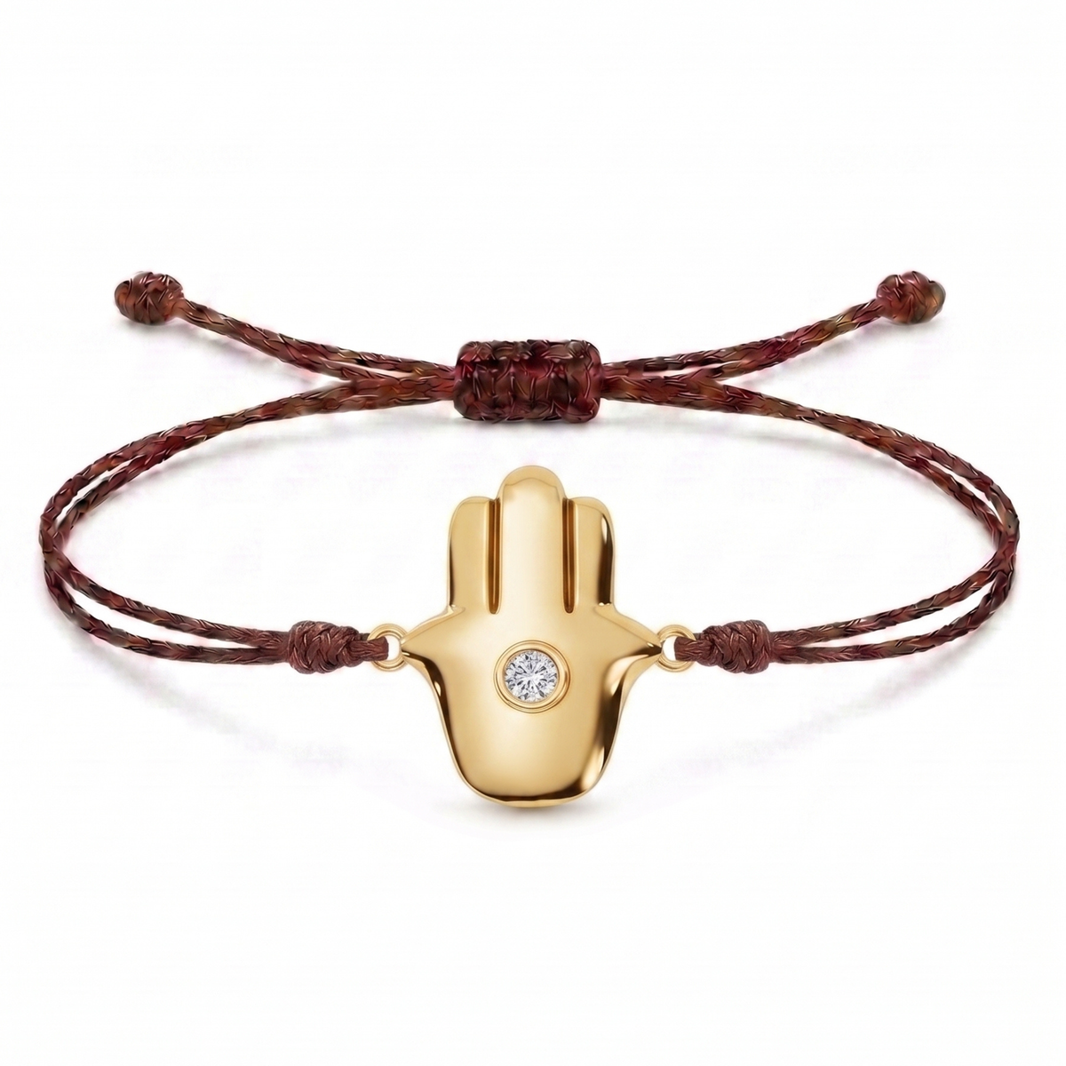 Minimal Hamsa Charm Cord Bracelet